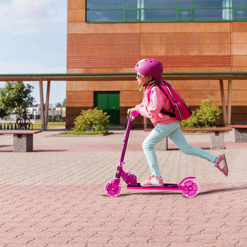 Rugged Racers R1 2-Wheeled Foldable Kick Scooter - Pink