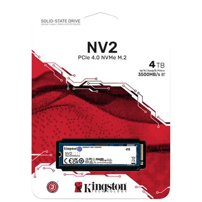 Kingston NV2 4TB PCIe 4.0 NVMe Internal Solid State Drive (SNV2S/4000G)