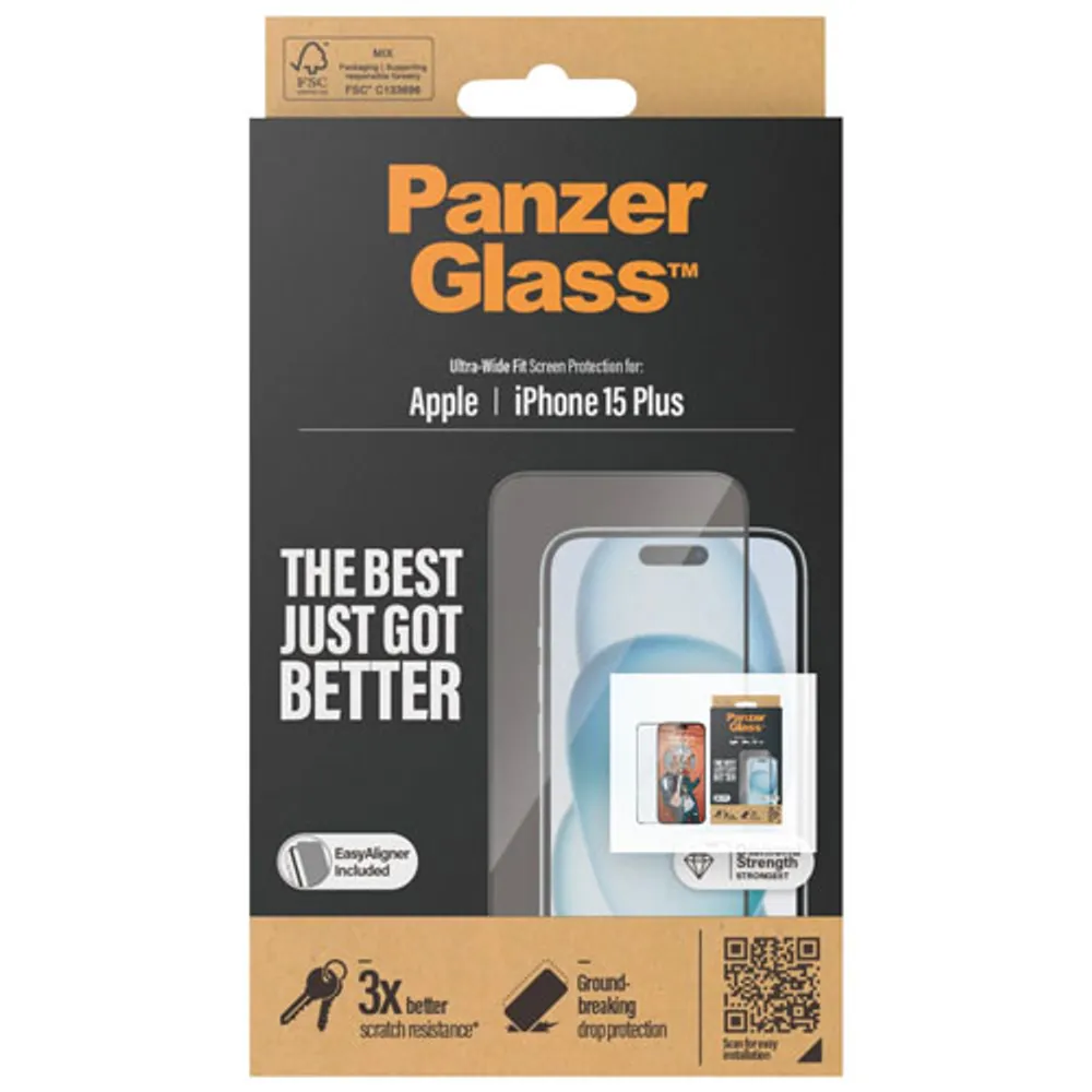 PanzerGlass Ultra Wide Glass Screen Protector for iPhone 15 Plus