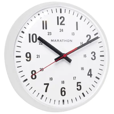 Marathon 10" Analog Wall Clock - White