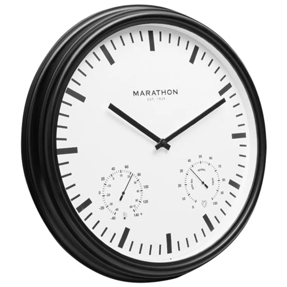 Marathon Jumbo 20" Indoor/Outdoor Wall Clock - Black