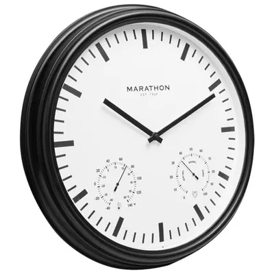 Marathon Jumbo 20" Indoor/Outdoor Wall Clock - Black
