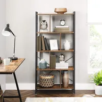 Boutique Home 61" Ladder Bookshelf With Cabinet - Brown