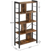 Boutique Home 61" Ladder Bookshelf With Cabinet - Brown