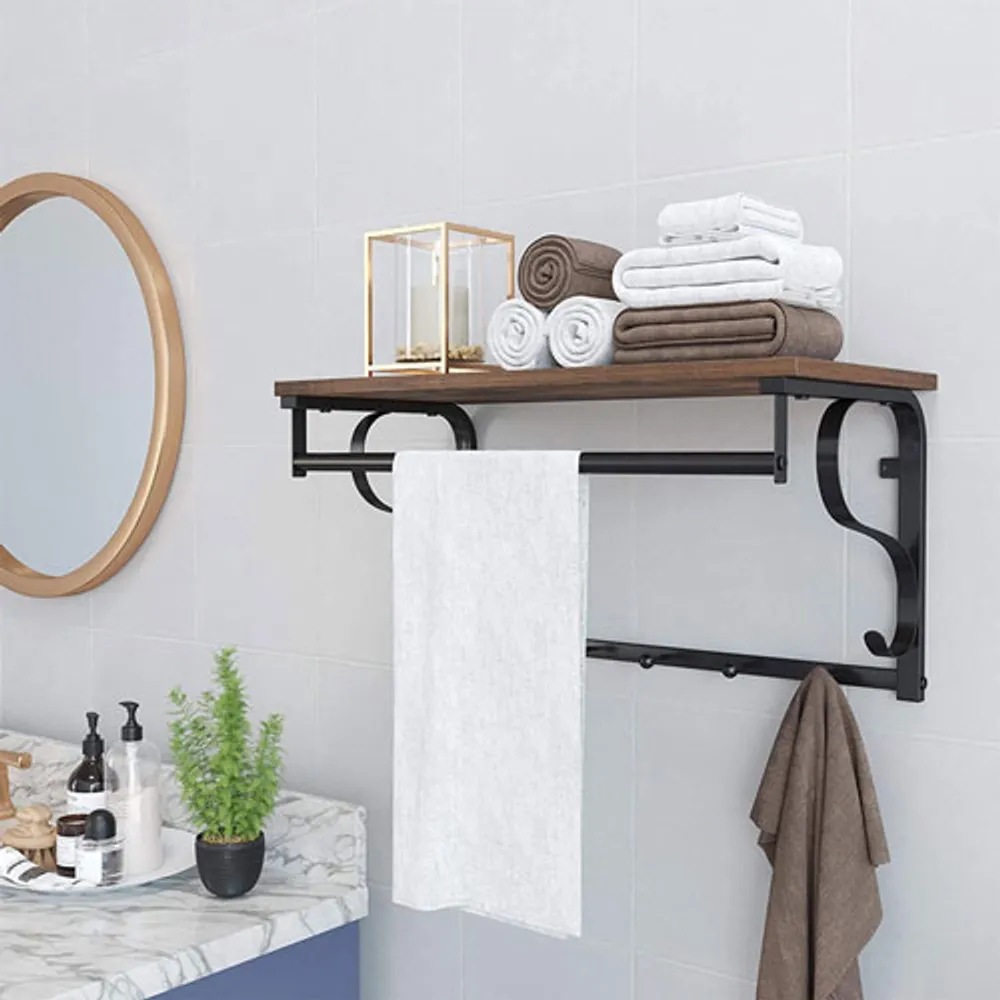 Boutique Home Floating Wall Mounted Coat Rack - Brown