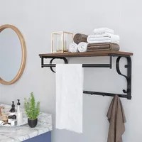 Boutique Home Floating Wall Mounted Coat Rack - Brown