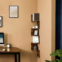 Boutique Home 5-Shelf Floating Wall Shelf - Brown