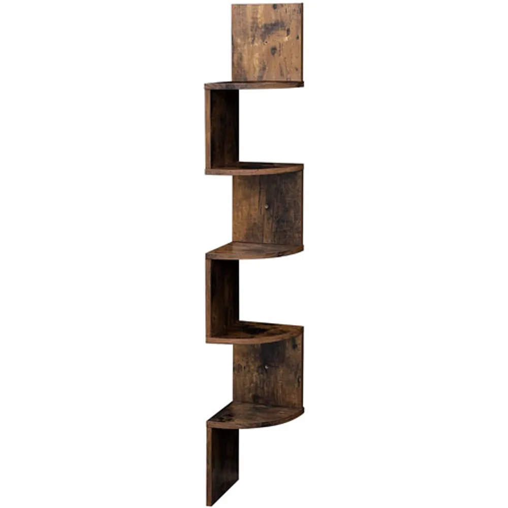 Boutique Home 5-Shelf Floating Wall Shelf - Brown