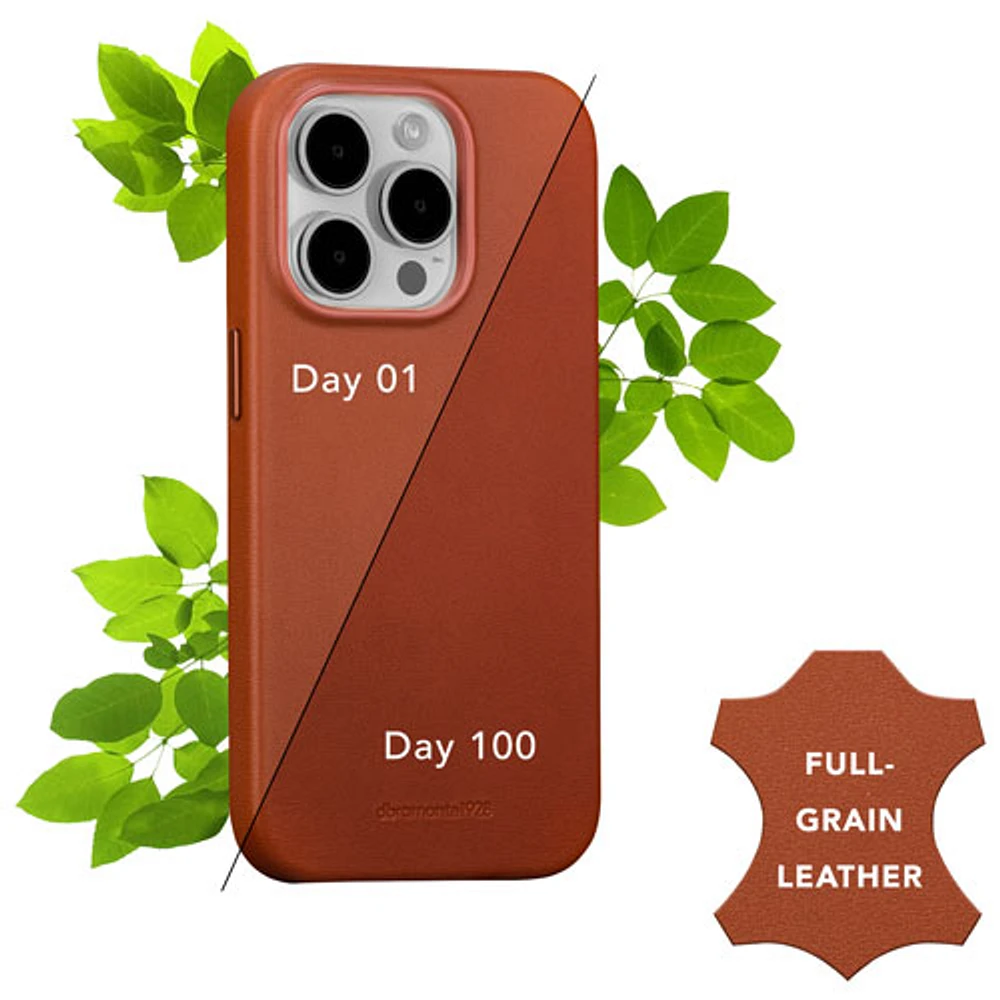 Dbramante1928 Roskilde Full Grain Leather Fitted Hard Shell Case with MagSafe for iPhone 15 Pro Max - Tan