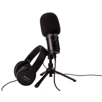 Zoom ZUM-2PMP USB Podcast Microphone bundle - Black