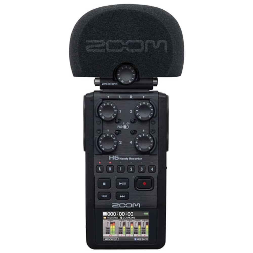 Zoom WSH-6 Foam Windscreen for XYH-6 XY Microphone (ZWSH6) - Black