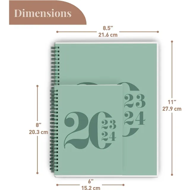 Rileys 2024 Weekly Planner - Annual Weekly & Monthly Agenda Planner, Jan -  Dec 2024, Flexible Cover, Notes Pages, Twin-Wire Binding (8 x 6-Inches