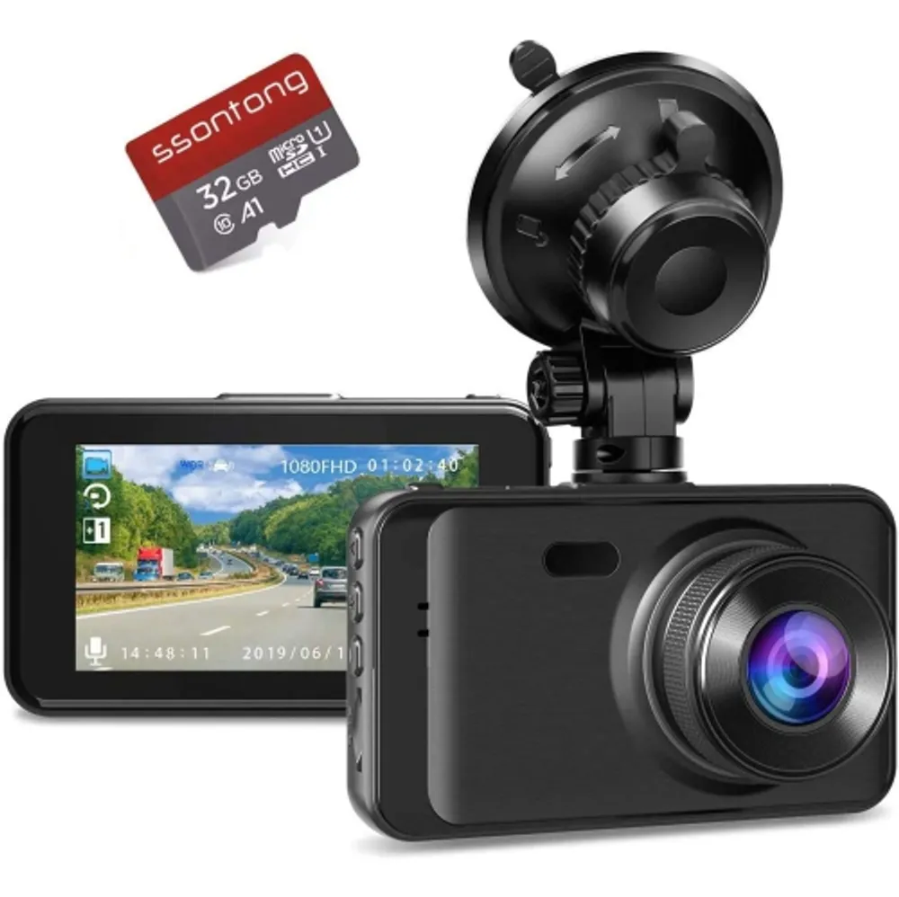 Orskey Dash Cam for Cars Front and Rear 1080p Full HD in Car Camera Dual Lens Dashcam for Cars 170 Wide Angle with Loop Recording and G-Sensor