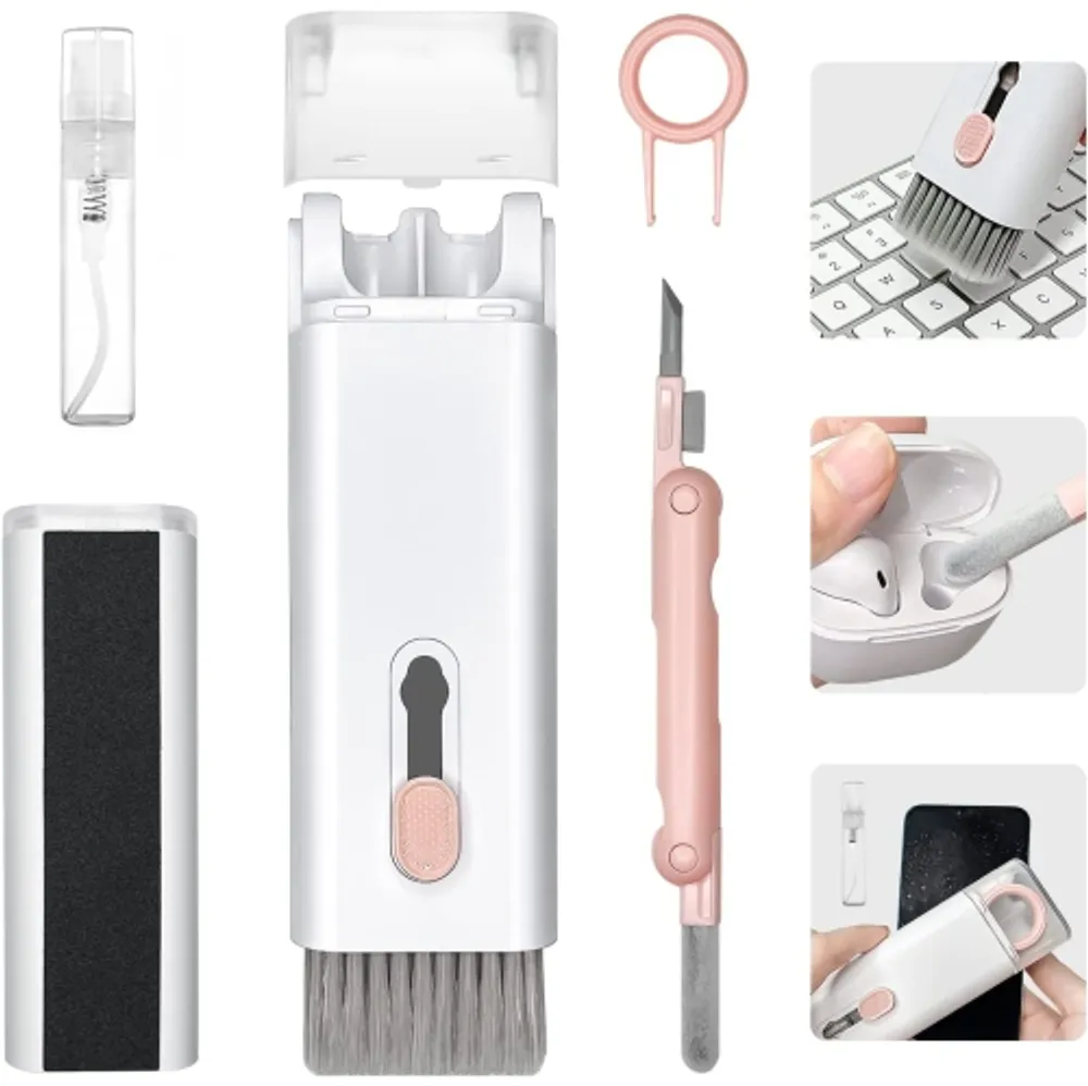 8 in 1 Cleaner Kit with Spray Upgrade Multifunctional Electronics Cleaning  Kit Keyboard Cleaner Kit Airpod Pro Cleaning Pen Brush Tools for