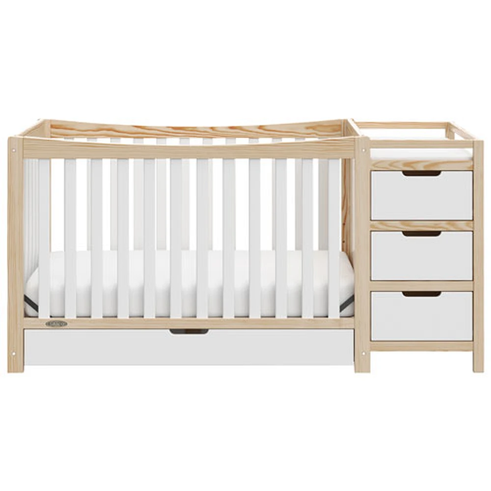 Graco Remi 4-in-1 Convertible Crib with with 3-Drawer Changing Table - White/Natural