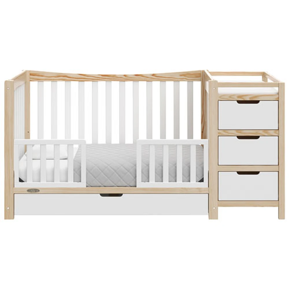 Graco Remi 4-in-1 Convertible Crib with with 3-Drawer Changing Table - White/Natural