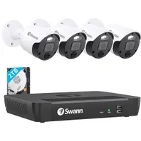 Swann Master Wired 8-CH 2TB NVR Security System with 4 Bullet 4K Cameras - Black - Only at Best Buy
