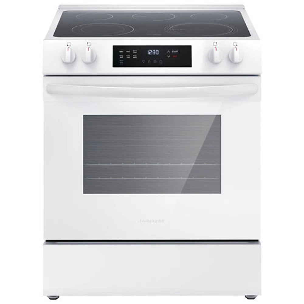 Boîte ouverte - Cuisinière électrique autonome à 5 éléments 5,3 pi³ 30 po de Frigidaire (FCFE306CAW) - Blanc