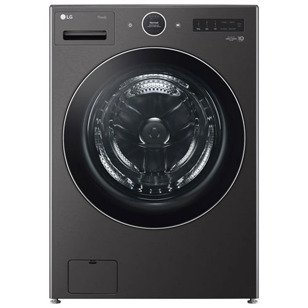 Open Box - LG 5.8 Cu. Ft. High Efficiency Front Load Steam Washer (WM6700HBA) - Black Steel - Scratch & Dent