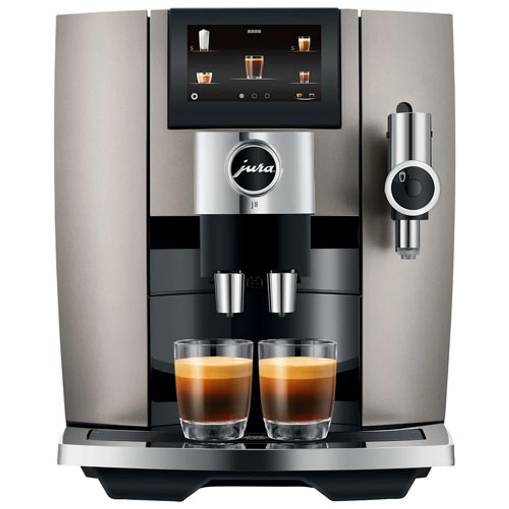 Jura J8 Automatic Espresso Machine with Frother & Coffee Grinder - Midnight Silver