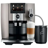 Jura J8 Automatic Espresso Machine with Frother & Coffee Grinder - Midnight Silver