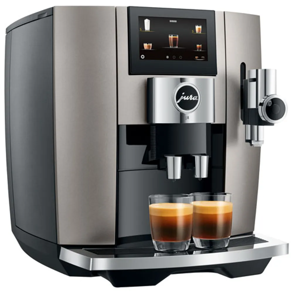 Jura J8 Automatic Espresso Machine with Frother & Coffee Grinder - Midnight Silver