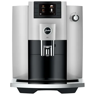 Jura E6 Automatic Espresso Machine with Frother & Coffee Grinder - Platinum