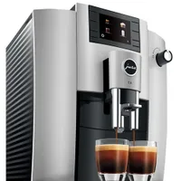 Jura E6 Automatic Espresso Machine with Frother & Coffee Grinder - Platinum