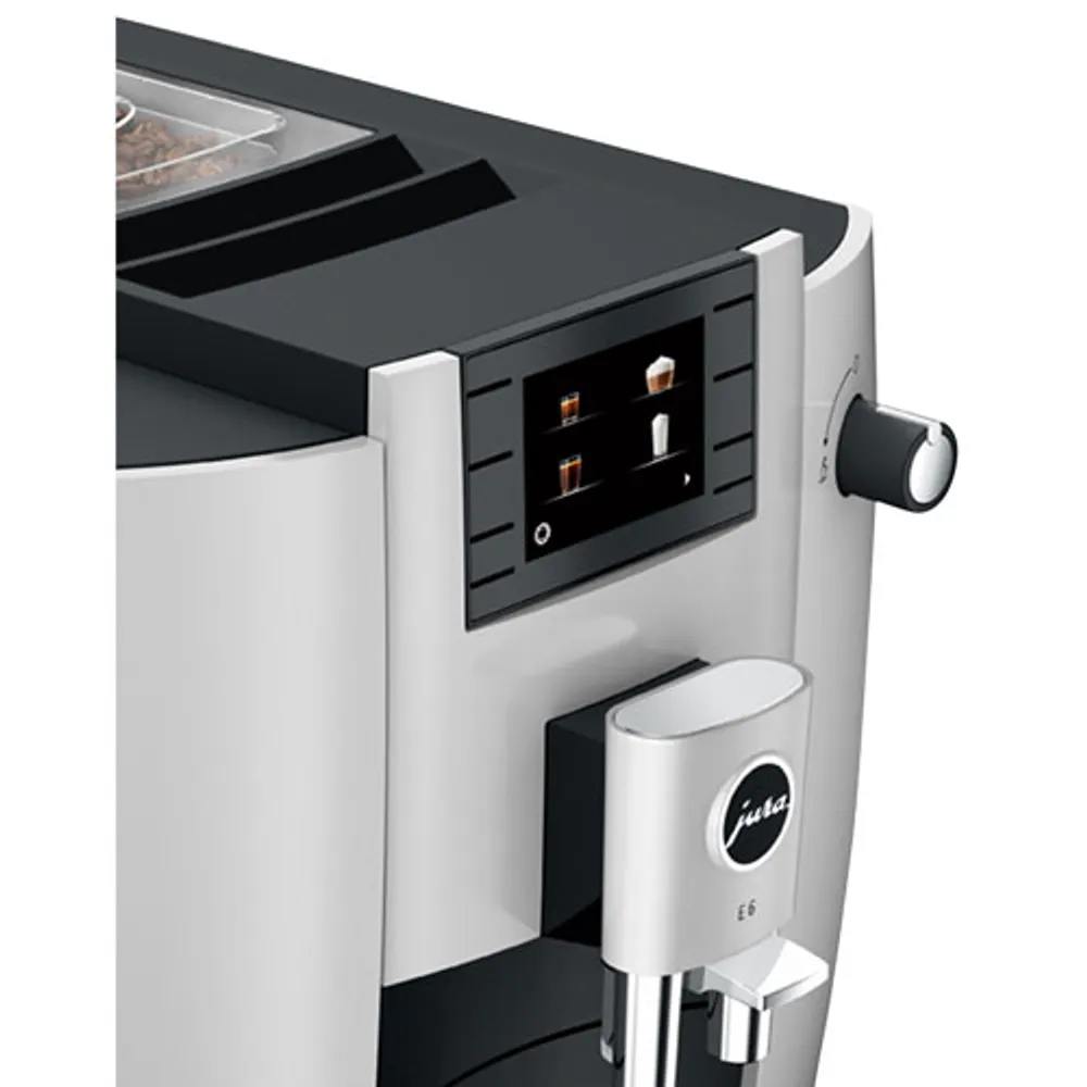 Jura E6 Automatic Espresso Machine with Frother & Coffee Grinder - Platinum