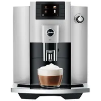 Jura E6 Automatic Espresso Machine with Frother & Coffee Grinder - Platinum