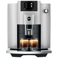 Jura E6 Automatic Espresso Machine with Frother & Coffee Grinder - Platinum