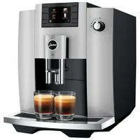 Jura E6 Automatic Espresso Machine with Frother & Coffee Grinder - Platinum