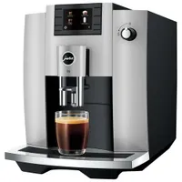 Jura E6 Automatic Espresso Machine with Frother & Coffee Grinder - Platinum