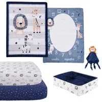 Nemcor 5-Piece Nursery Crib Bedding Bundle - Blue