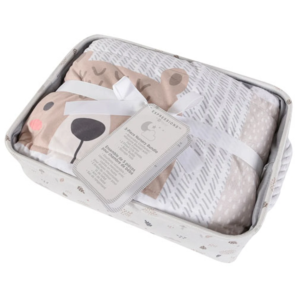 Ensemble de literie 5 pièces pour lit de bébé de Nemcor - Beige