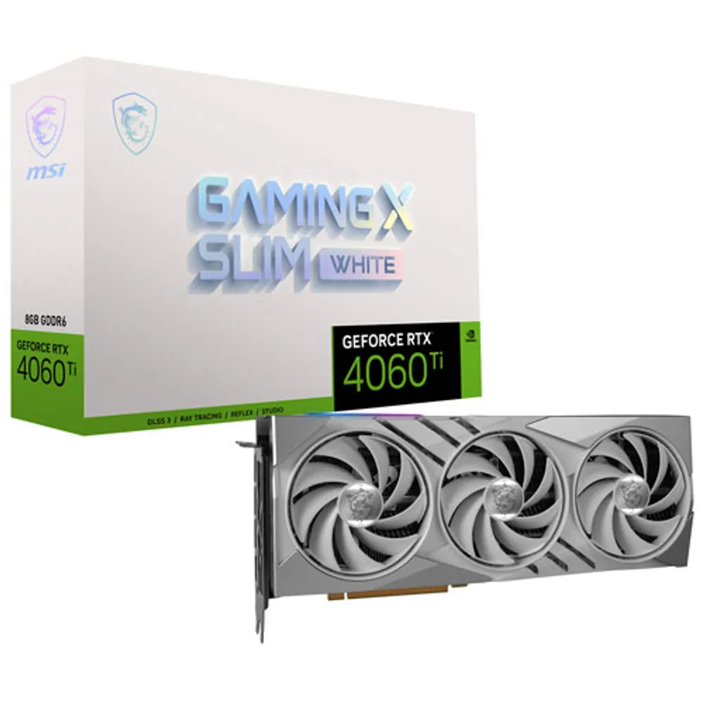 MSI GeForce RTX 4060 Ti Gaming X Slim White 8GB GDDR6 Video Card