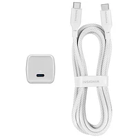 Insignia 30W USB-C Wall Charger with 1.8m (6 ft.) C-C Cable - White - Only at Best Buy