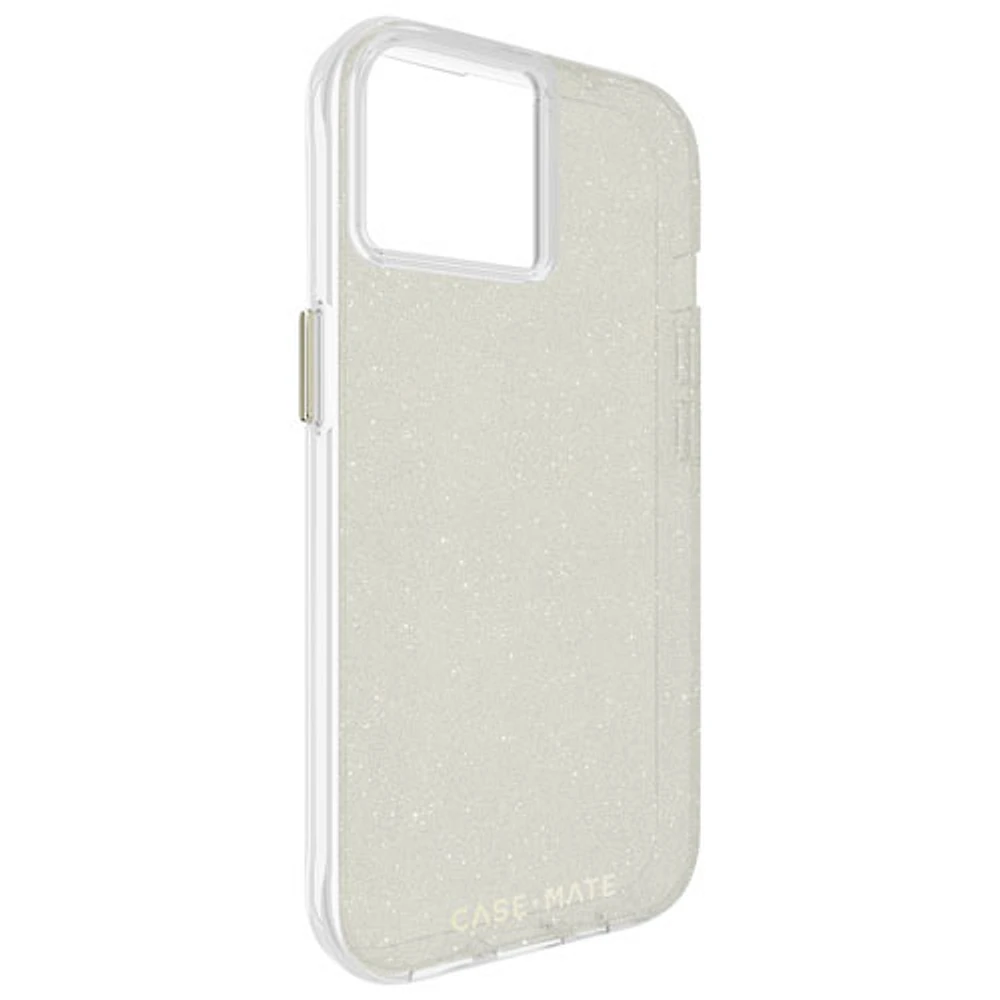 Case-Mate Sheer Crystal Fitted Hard Shell Case for iPhone 15/14/13 - Clear/Gold