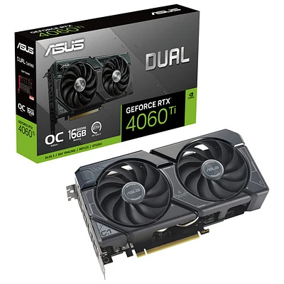 ASUS Dual NVIDIA GeForce RTX 4060 Ti OC 16GB GDDR6 Video Card