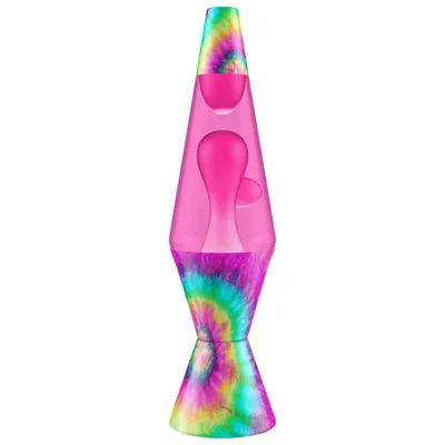 Lava Lite 14.5" Tie Dye Pink Spiral Lava Lamp - Pink/Aqua/Purple/Yellow