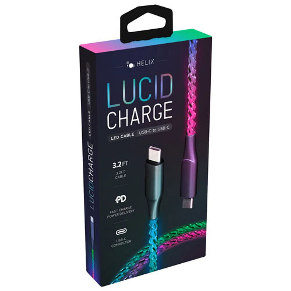 Helix Lucid LED 1m (3.2 ft.) USB-C to USB-C Charge/Sync Cable (ETHCLTLED)