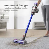 Aspirateur-balai sans fil V11 de Dyson - Nickel/Bleu