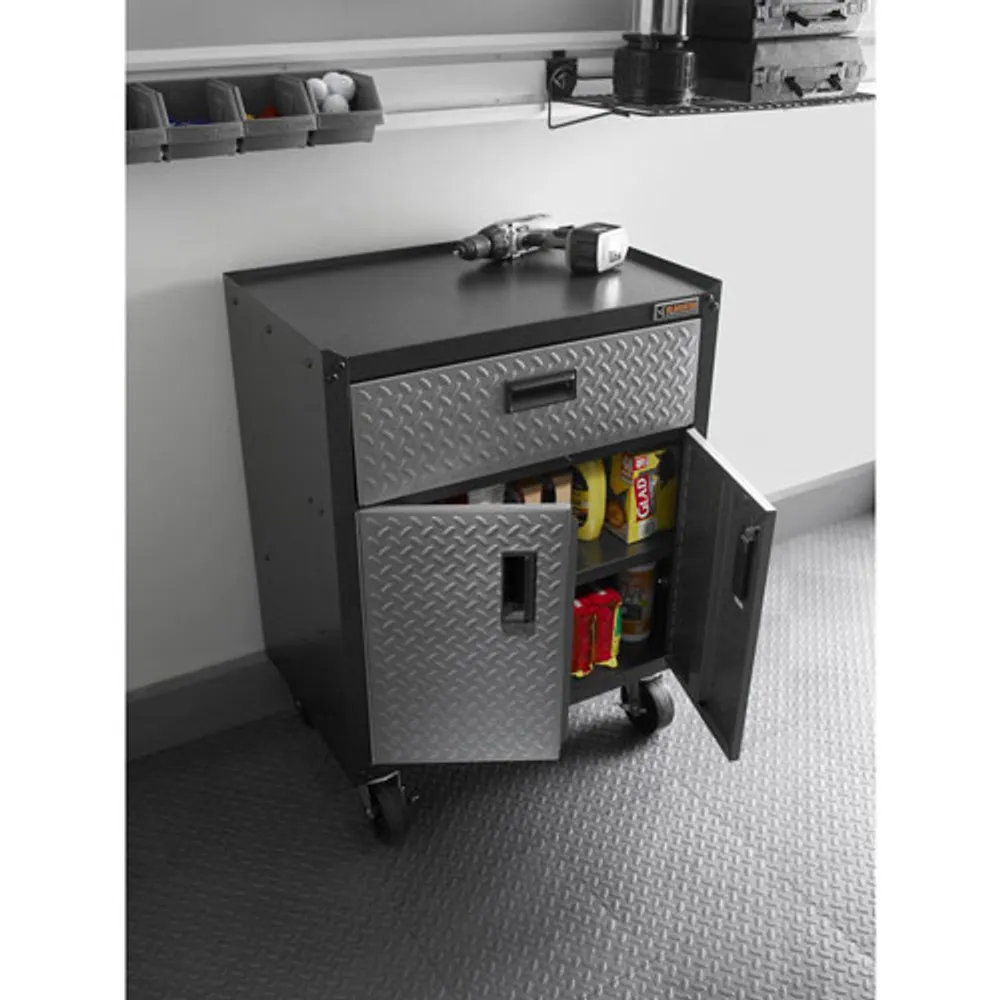 Gladiator Wall GearBox Steel Cabinet (GAGB28KDYG) - Silver Tread