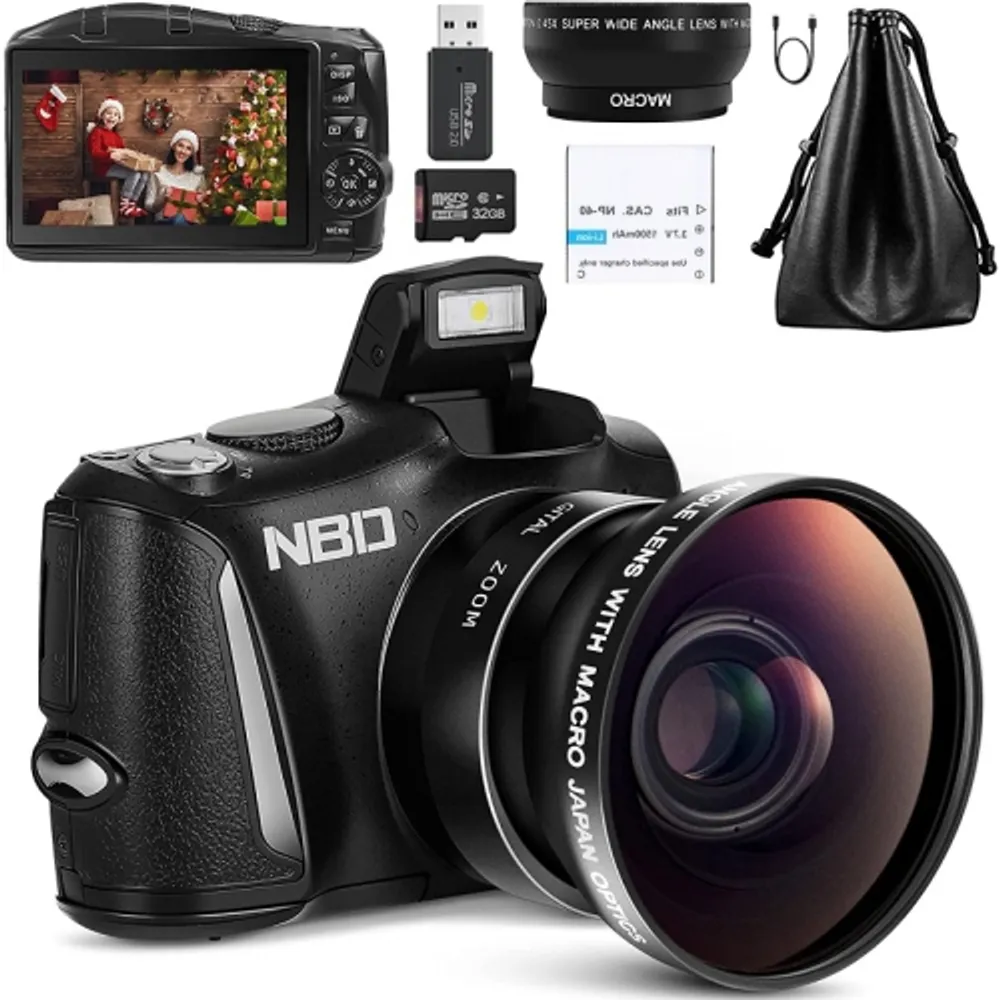 NBD Digital Camera for Photograohy and Video 4K 48MP Vlogging Camera for   with Wide Angle Lens and 16X Digital Zoom Video Camera