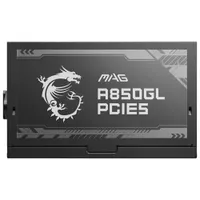 MSI MAG A850GL PCIE 5 80 Plus Gold 850W Fully Modular 12VHPWR Cable ATX 3.0 Power Supply