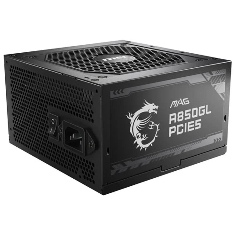 MSI MAG A850GL PCIE 5 80 Plus Gold 850W Fully Modular 12VHPWR Cable ATX 3.0 Power Supply