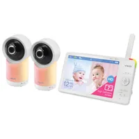 Interphone surveillance vidéo 7 po avec 2 caméras, veilleuse, vision nocturne et audio bidirectionnel de VTech (RM7766-2HD)