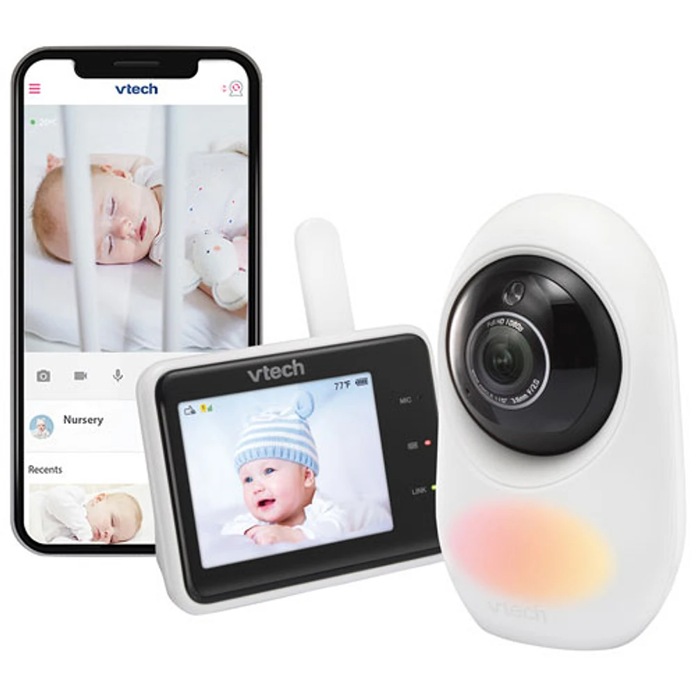 Interphone de surveillance vidéo HD Wi-Fi 2,8 po avec vision nocturne et audio bidirectionnel de VTech (RM2751)