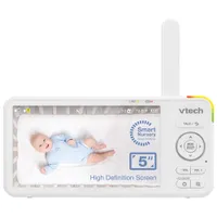 Interphone de surveillance vidéo HD Wi-Fi de 5 po avec veilleuse, vision nocturne, audio bidirectionnel et rotation/inclinaison de VTech (VC2105)