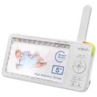 Interphone de surveillance vidéo HD Wi-Fi de 5 po avec veilleuse, vision nocturne, audio bidirectionnel et rotation/inclinaison de VTech (VC2105)